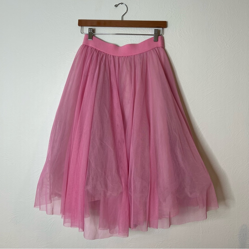 Sylvie Müller Pink Tulle Midi Skirt Feminine Flowy Party Dance Size S Small